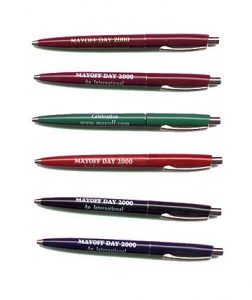 Assortment of colored Mayoff Day pens