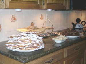 For the sweet tooth there were also churtiga from Hungary, Belgian Chocolates, dried pears from Bernie's pear tree, Greek almond wafers, and the traditional Mayoff Day chocolate peanut butter chip cookies.