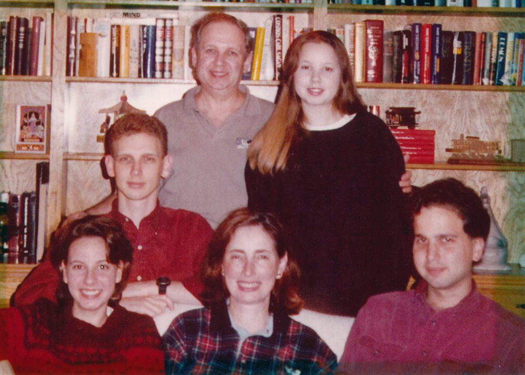 Thanksgiving 1994.  (L-R) Back row:  Rob Mayoff, Bernie Mayoff, Cheryl Mayoff.  Sitting:  Beth Mayoff, Denise Mayoff, Jeff Mayoff