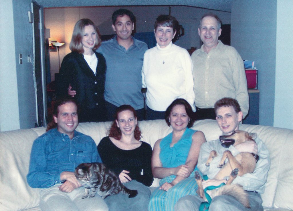 Thanksgiving 2001. (L-R) Standing: Cheryl Mayoff, Richard Navarrete, Denise Mayoff, Bernie Mayoff, Sitting: Jeff Mayoff, Beth Mayoff, Delia Hoker, Rob Mayoff, Grommit