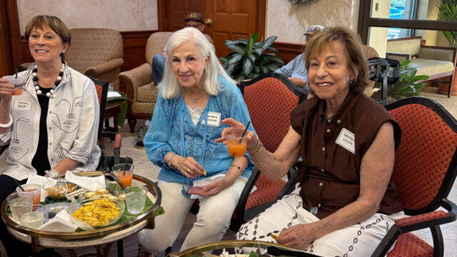 Donna, Barbara and Georgia enjoying frozen bellinis